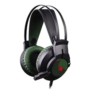 A4Tech Bloody J437, slúchadlá s mikrofónom, ovládanie hlasitosti, zelená, 7.1 (virtuálne), hracie slúchadlá, podsvietené typ USB